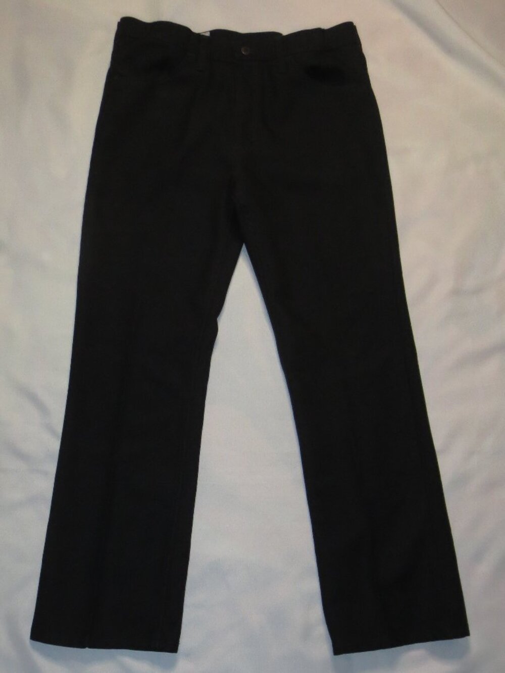 WRANGLER mens PANTS black VINTAGE elastic POLYESTER SIZE 34X31